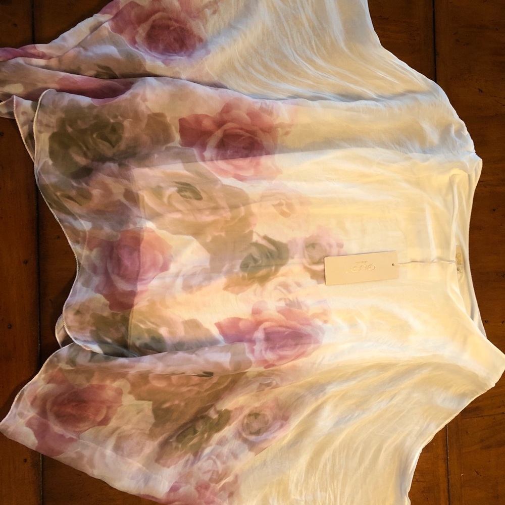 NWT Giusy size S floral silk blouse made in Italy
